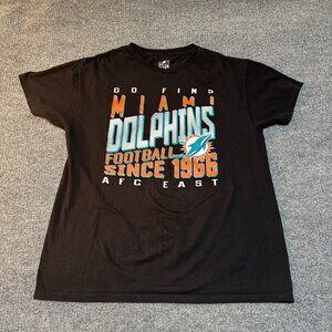 Miami Dolphins Mens Black Shirt‎ Large Football Since 1966 NFL Brand AFC East